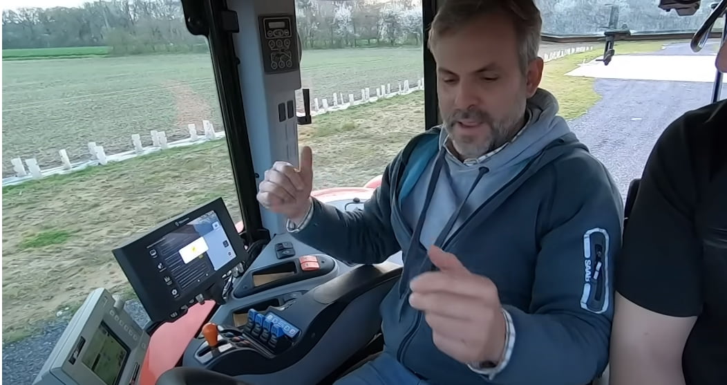 Alexander emphasizing the multiple benefits of AT1 Autosteering Kit French farmer Alexander emphasizing the multiple benefits of AT1 Autosteering Kit