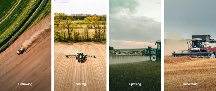 Tractor operating autonomously in a field, demonstrating the benefits of agriculture GPS guidance systems.