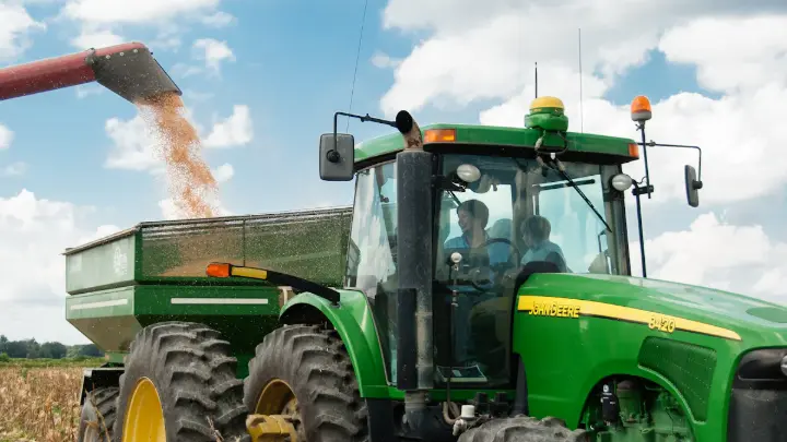 Modern Agricultural Equipment: High-Tech Tractors Modern equipment used in agriculture: Advanced tractors for precision farming