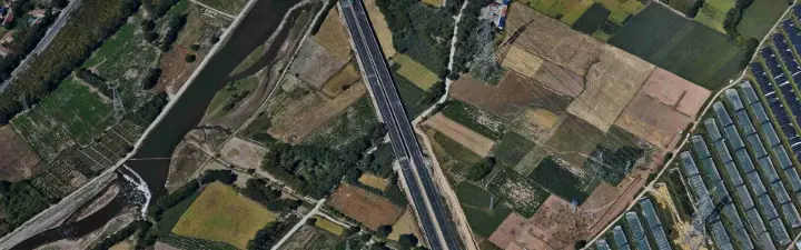 Geospatial data collection using advanced GNSS technology for high-precision mapping and surveying, highlighting RTK rover capabilities.