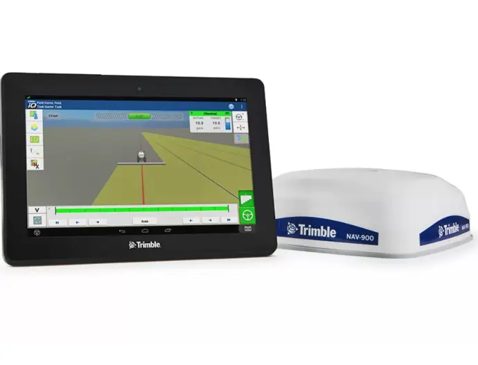 Trimble 750 GPS system providing precise navigation on a modern farm