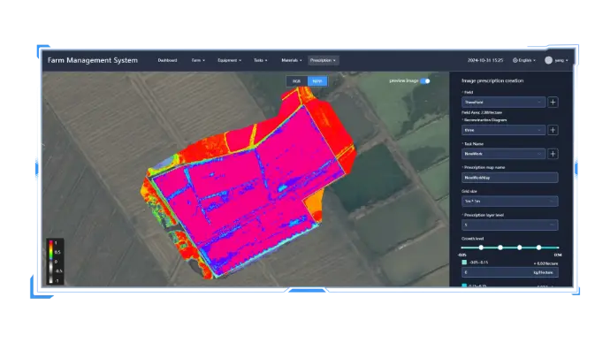 Farm Management System Dashboard Farm Management System dashboard displaying real-time data and 3D farm models