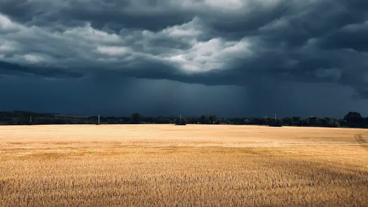 Agricultural problem storm clouds over farmland