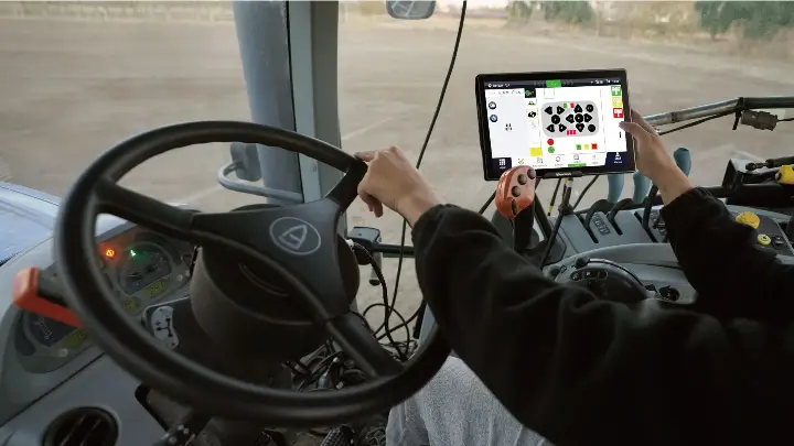 Using tractor GPS tablet for spring farming and preparation