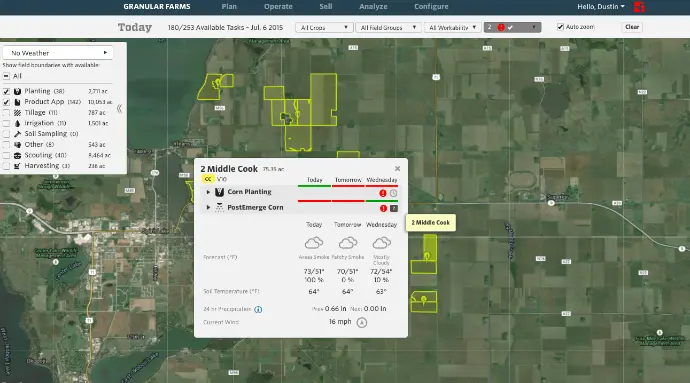 Granular agriculture management software