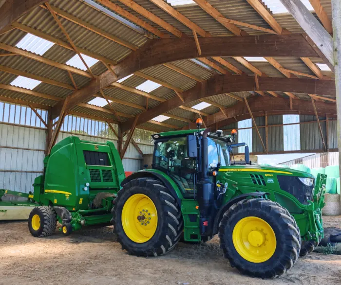 Tractor in the greenhouse