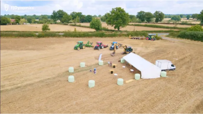 Farm machinery in a field