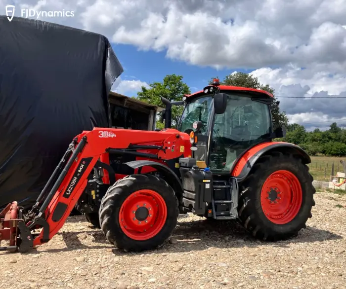 Red tractor as farming tool