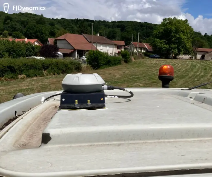 FJDynamics AT2 Auto Steer System above tractor