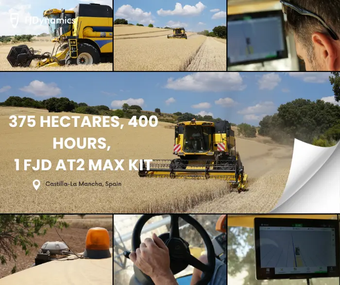 Agricultural machinery in wheat field