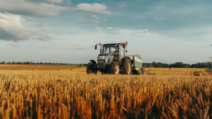 A smart tractor effectively harvests crops