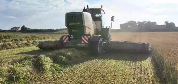 A smart tractor is working.
