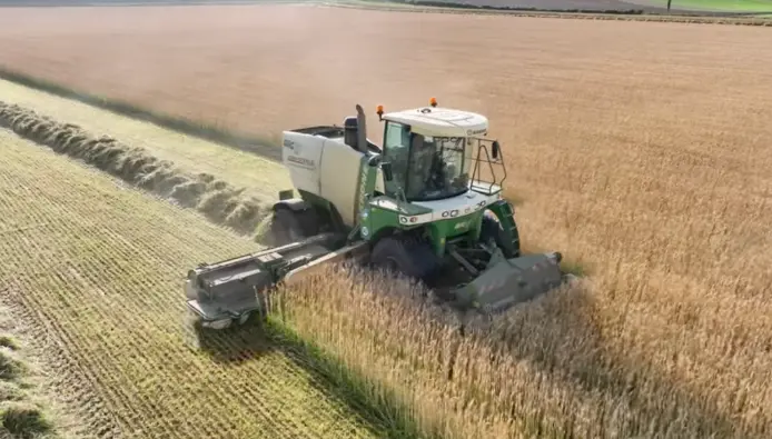 a smart tractor is working