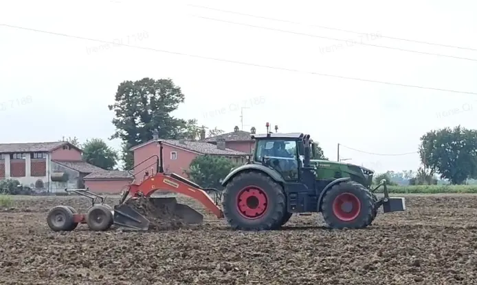 a tractor is working