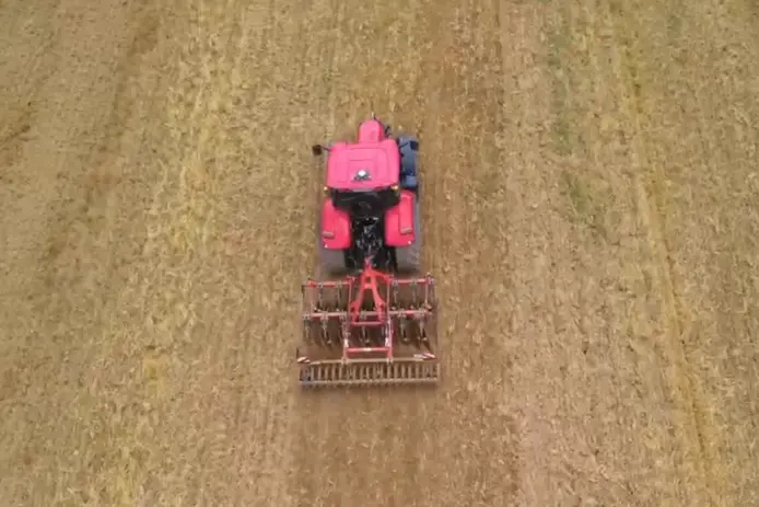 a smart tractor is working.