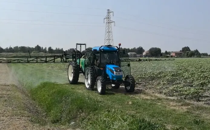 a smart tractor is working