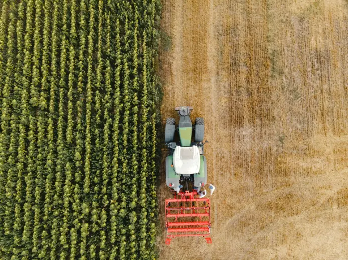 A SMART TRACTOR IS WORKING.