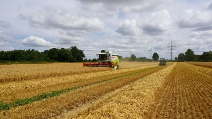 a smart tractor is working