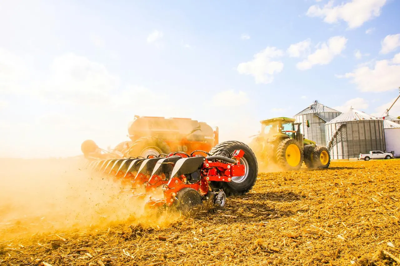 Agricultural machinery equipped with FJD smart devices is at work